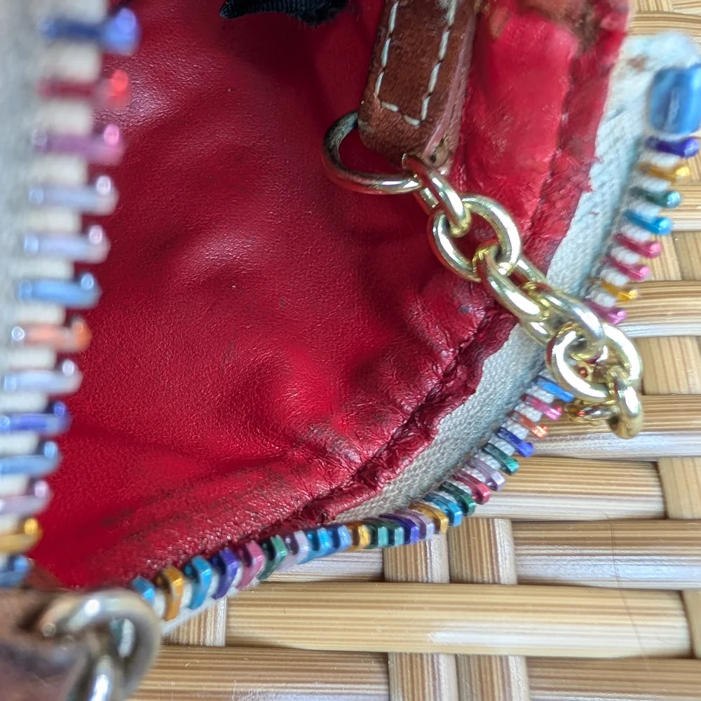 Dooney & Bourke Multicolor Graffiti Doodle Card Holder Coin Wallet Key Chain - Picture 14 of 15